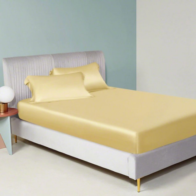 Gold 22 Momme Mulberry Silk Sheet Set for Sale Gold 22 Momme Mulberry Silk Sheet Set for Sale