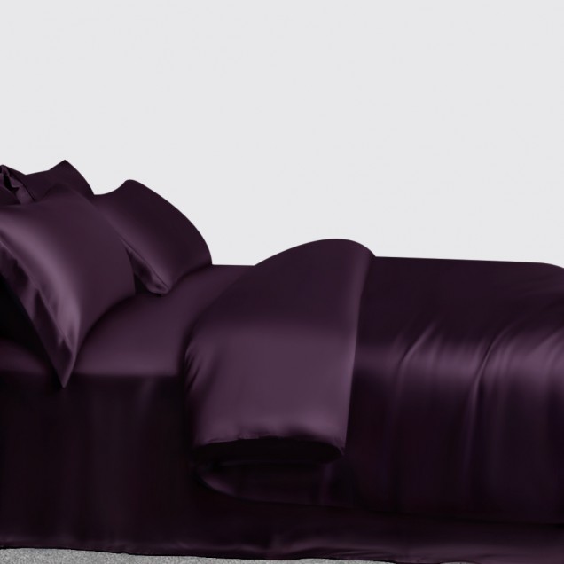 Grape 3 PCS 22 Momme Mulberry Silk Duvet Cover Set for Sale Grape 3 PCS 22 Momme Mulberry Silk Duvet Cover Set for Sale