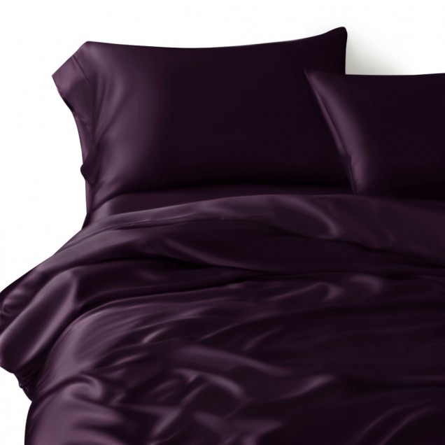 Grape 3 PCS 22 Momme Mulberry Silk Duvet Cover Set for Sale Grape 3 PCS 22 Momme Mulberry Silk Duvet Cover Set for Sale