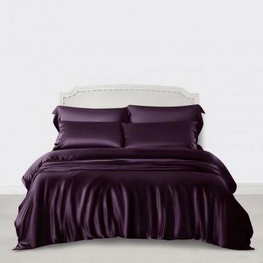 Grape 3 PCS 22 Momme Mulberry Silk Duvet Cover Set for Sale