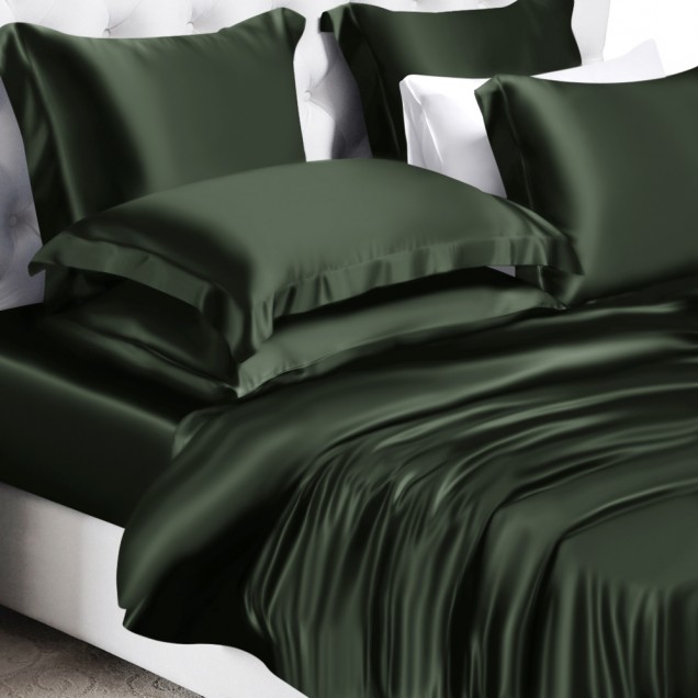 Hunter Green 22 Momme Mulberry Silk Duvet Cover for Sale Hunter Green 22 Momme Mulberry Silk Duvet Cover for Sale