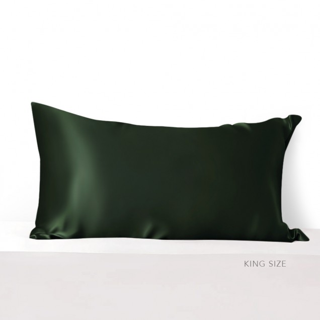 Hunter Green Envelope 22 Momme Mulberry Silk Pillowcase for Sale