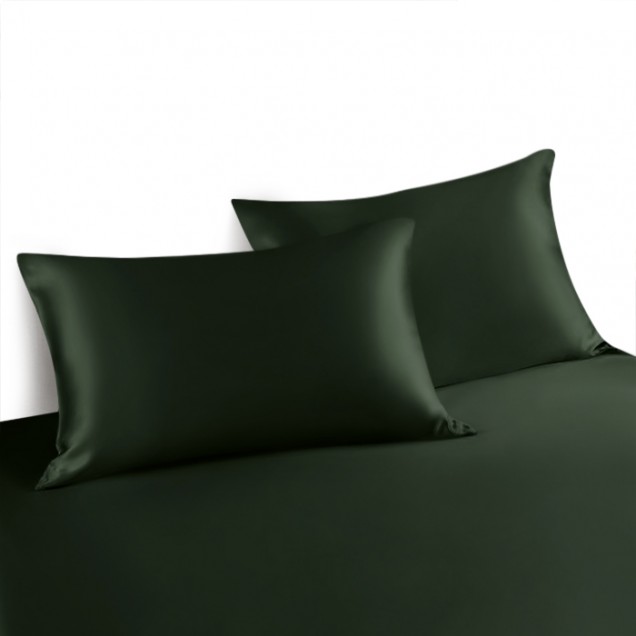 Hunter Green Envelope 22 Momme Mulberry Silk Pillowcase for Sale