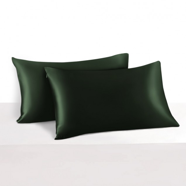 Hunter Green 22 Momme Mulberry Silk Pillowcase with Hidden Zipper for Sale Hunter Green 22 Momme Mulberry Silk Pillowcase with Hidden Zipper for Sale