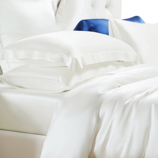 Ivory 22 Momme Mulberry Silk Fitted Sheet for Sale Ivory 22 Momme Mulberry Silk Fitted Sheet for Sale
