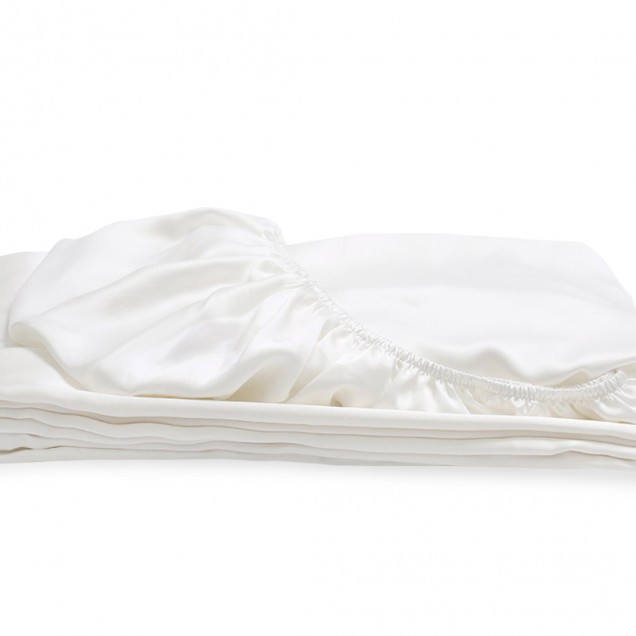 Ivory 22 Momme Mulberry Silk Fitted Sheet for Sale Ivory 22 Momme Mulberry Silk Fitted Sheet for Sale
