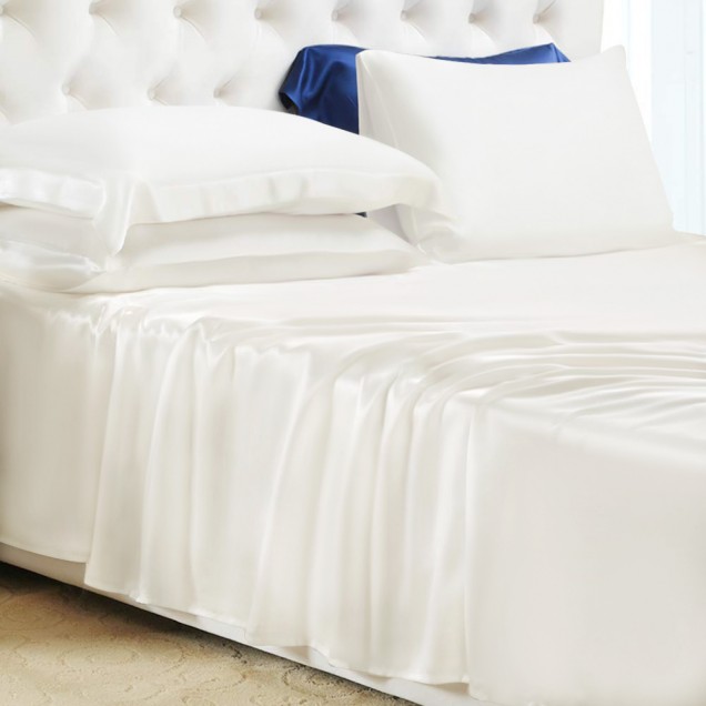 Ivory 22 Momme Mulberry Silk Flat Sheet for Sale Ivory 22 Momme Mulberry Silk Flat Sheet for Sale