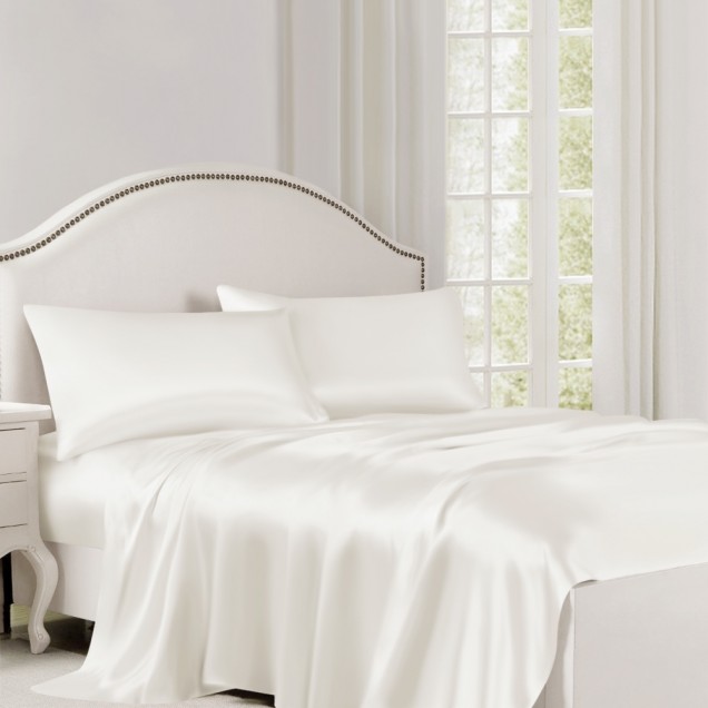 Ivory 22 Momme Mulberry Silk Flat Sheet for Sale Ivory 22 Momme Mulberry Silk Flat Sheet for Sale