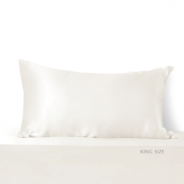 Ivory 22 Momme Mulberry Silk Pillowcase with Hidden Zipper for Sale Ivory 22 Momme Mulberry Silk Pillowcase with Hidden Zipper for Sale