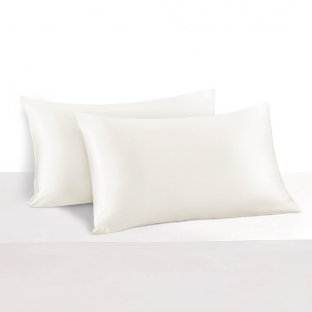 Ivory 22 Momme Mulberry Silk Pillowcase with Hidden Zipper for Sale Ivory 22 Momme Mulberry Silk Pillowcase with Hidden Zipper for Sale