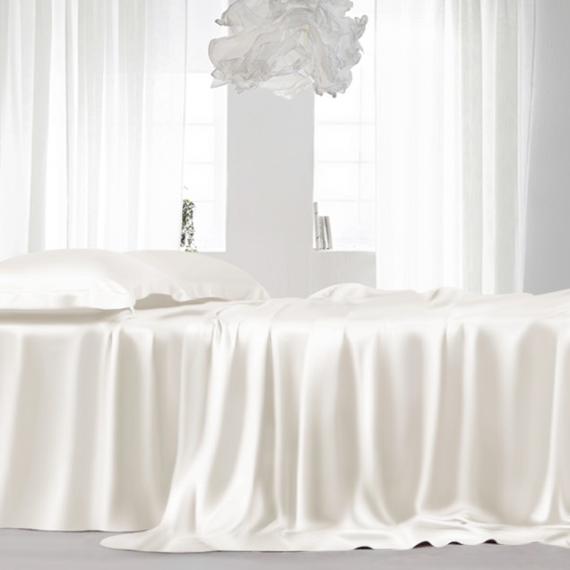 Ivory 22 Momme Mulberry Silk Sheet Set for Sale Ivory 22 Momme Mulberry Silk Sheet Set for Sale