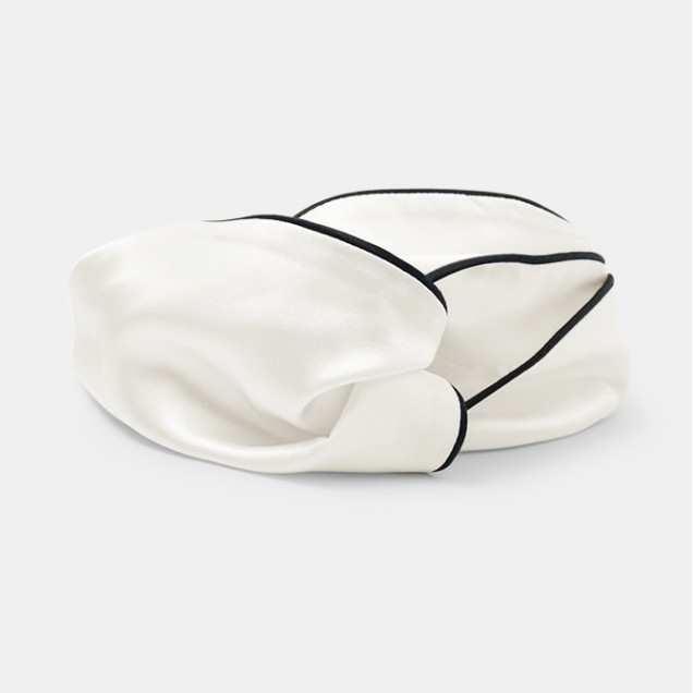 Ivory & Black Silk Headband for Sale Ivory & Black Silk Headband for Sale