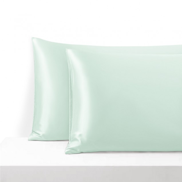 Light Cyan Envelope 22 Momme Mulberry Silk Pillowcase for Sale Light Cyan Envelope 22 Momme Mulberry Silk Pillowcase for Sale