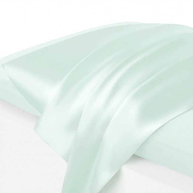 Light Cyan Envelope 22 Momme Mulberry Silk Pillowcase for Sale Light Cyan Envelope 22 Momme Mulberry Silk Pillowcase for Sale