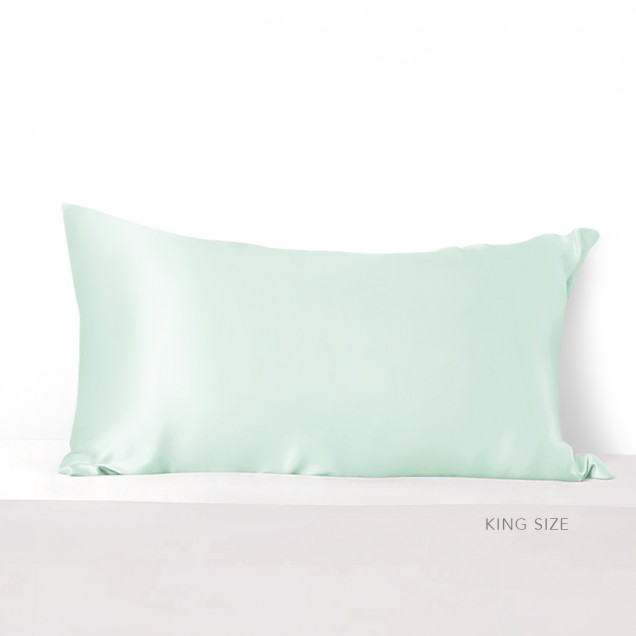 Light Cyan 22 Momme Mulberry Silk Pillowcase with Hidden Zipper for Sale Light Cyan 22 Momme Mulberry Silk Pillowcase with Hidden Zipper for Sale
