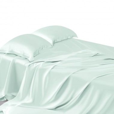 Light Cyan 22 Momme Mulberry Silk Sheet Set for Sale