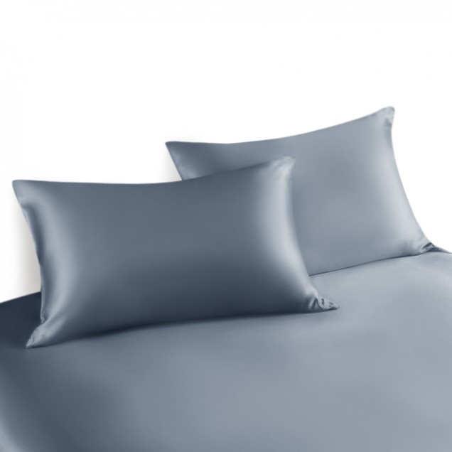 Misty Blue Envelope 22 Momme Mulberry Silk Pillowcase for Sale Misty Blue Envelope 22 Momme Mulberry Silk Pillowcase for Sale