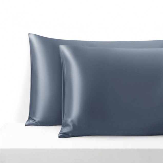 Misty Blue Envelope 22 Momme Mulberry Silk Pillowcase for Sale Misty Blue Envelope 22 Momme Mulberry Silk Pillowcase for Sale