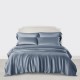 Misty Blue 3 PCS 22 Momme Mulberry Silk Duvet Cover Set for Sale Misty Blue 3 PCS 22 Momme Mulberry Silk Duvet Cover Set for Sale