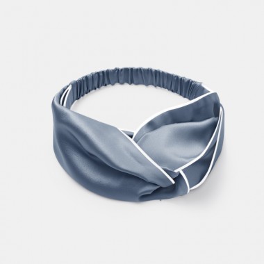 Misty Blue & Ivory Silk Headband for Sale