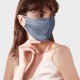 Misty Blue & White Double-Sided 22 Momme Silk Face Mask for Sale Misty Blue & White Double-Sided 22 Momme Silk Face Mask for Sale
