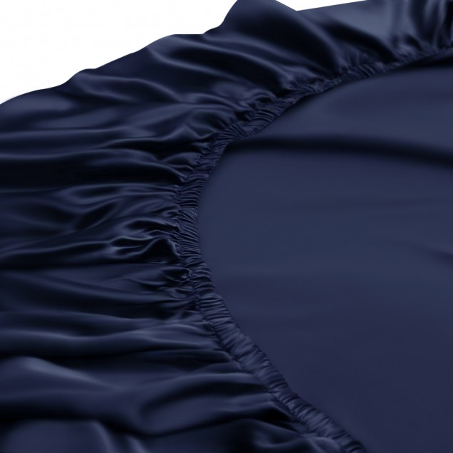 Navy 22 Momme Mulberry Silk Fitted Sheet for Sale Navy 22 Momme Mulberry Silk Fitted Sheet for Sale