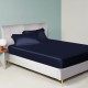 Navy 22 Momme Mulberry Silk Fitted Sheet for Sale Navy 22 Momme Mulberry Silk Fitted Sheet for Sale