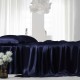 Navy 22 Momme Mulberry Silk Sheet Set for Sale Navy 22 Momme Mulberry Silk Sheet Set for Sale
