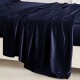 Navy 22 Momme Mulberry Silk Sheet Set for Sale Navy 22 Momme Mulberry Silk Sheet Set for Sale