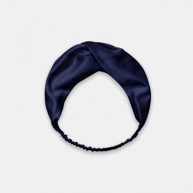 Navy Mulberry Silk Headband for Sale