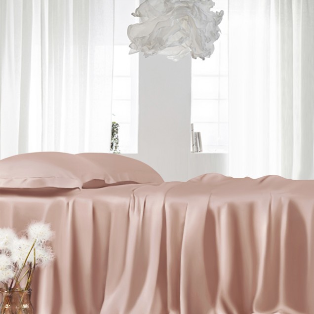 Pearl Pink 22 Momme Mulberry Silk Fitted Sheet for Sale Pearl Pink 22 Momme Mulberry Silk Fitted Sheet for Sale