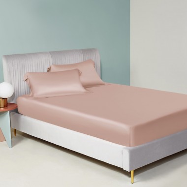 Pearl Pink 22 Momme Mulberry Silk Fitted Sheet for Sale