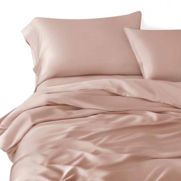 Pearl Pink 3 PCS 22 Momme Mulberry Silk Duvet Cover Set for Sale Pearl Pink 3 PCS 22 Momme Mulberry Silk Duvet Cover Set for Sale