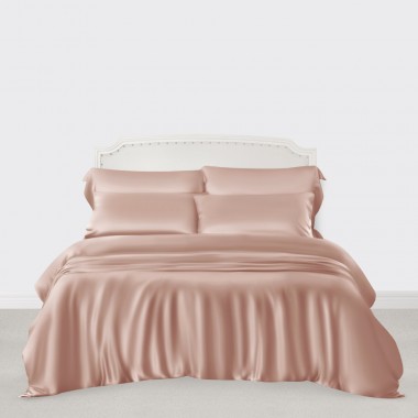 Pearl Pink 3 PCS 22 Momme Mulberry Silk Duvet Cover Set for Sale