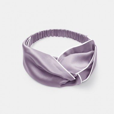 Purple & Ivory Silk Headband for Sale