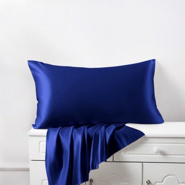Royal Blue 22 Momme Mulberry Silk Pillowcase with Hidden Zipper for Sale