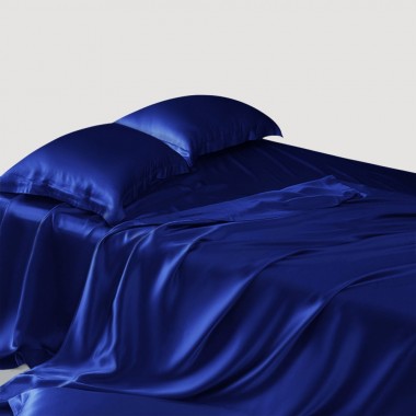Royal Blue 22 Momme Mulberry Silk Sheet Set for Sale