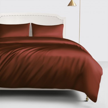 Rust Red 22 Momme Mulberry Silk Duvet Cover for Sale