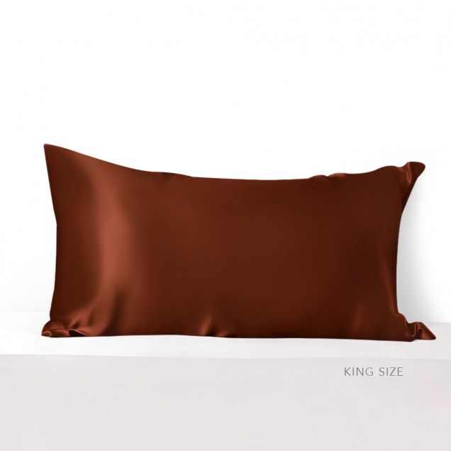 Rust Red 22 Momme Mulberry Silk Pillowcase with Hidden Zipper for Sale