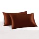 Rust Red 22 Momme Mulberry Silk Pillowcase with Hidden Zipper for Sale
