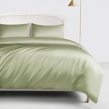 Sage Green 22 Momme Mulberry Silk Duvet Cover for Sale