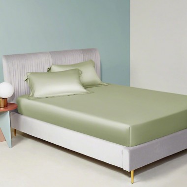 Sage Green 22 Momme Mulberry Silk Fitted Sheet for Sale