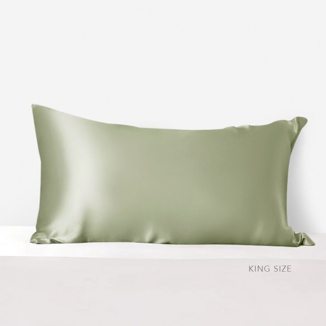 Sage Green 22 Momme Mulberry Silk Pillowcase with Hidden Zipper for Sale Sage Green 22 Momme Mulberry Silk Pillowcase with Hidden Zipper for Sale