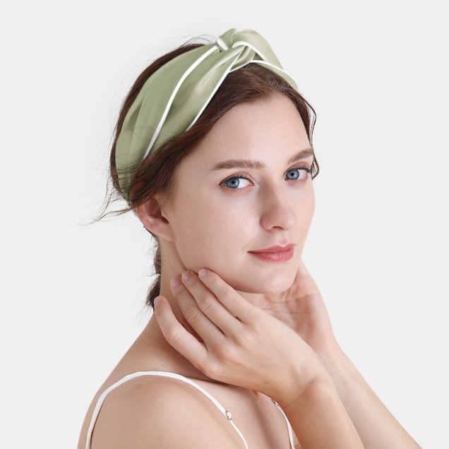 Sage Green & Ivory Silk Headband for Sale Sage Green & Ivory Silk Headband for Sale