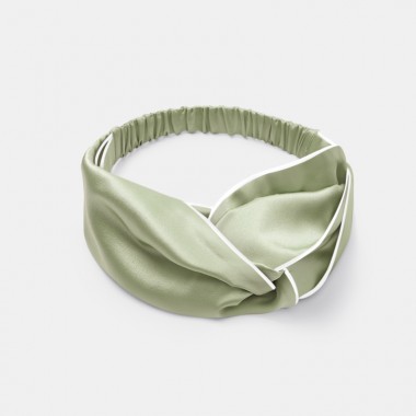 Sage Green & Ivory Silk Headband for Sale