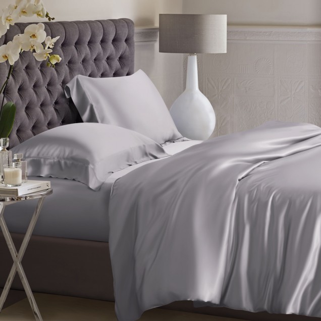 Silver 22 Momme Mulberry Silk Duvet Cover for Sale Silver 22 Momme Mulberry Silk Duvet Cover for Sale