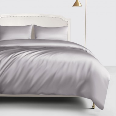 Silver 22 Momme Mulberry Silk Duvet Cover for Sale
