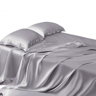 Silver 22 Momme Mulberry Silk Sheet Set for Sale