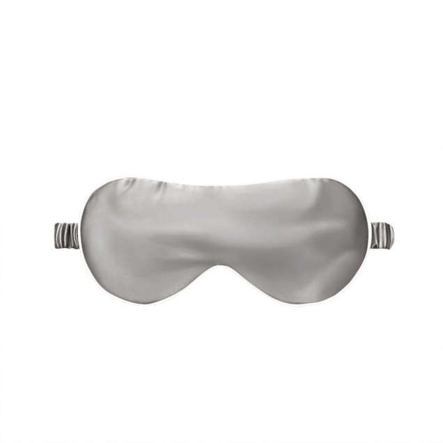 Silver & Ivory Suede Rose Silk Eye Mask for Sale Silver & Ivory Suede Rose Silk Eye Mask for Sale