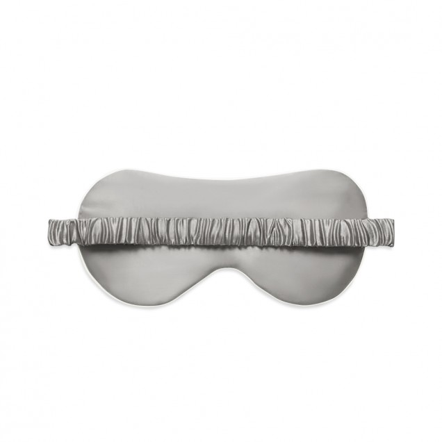 Silver & Ivory Suede Rose Silk Eye Mask for Sale Silver & Ivory Suede Rose Silk Eye Mask for Sale